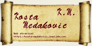 Kosta Medaković vizit kartica